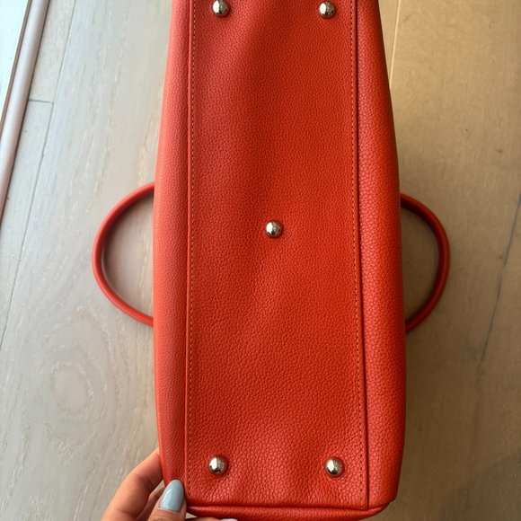 BNWT Lonchamp satchel in orange cowhide leather - Picture 5 of 8